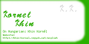 kornel khin business card